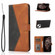 iPhone 13 mini Dual-color Stitching Leather Phone Case - Black Brown