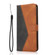 iPhone 13 mini Dual-color Stitching Leather Phone Case - Black Brown