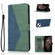 iPhone 13 mini Dual-color Stitching Leather Phone Case - Blue Green