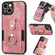 iPhone 13 mini Retro Skin-feel Ring Card Wallet Phone Case - Pink