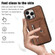 iPhone 13 mini Zipper RFID Card Slot Phone Case with Short Lanyard - Brown