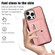 iPhone 13 mini Zipper RFID Card Slot Phone Case with Short Lanyard - Rose Gold