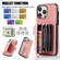 iPhone 13 mini Zipper RFID Card Slot Phone Case with Short Lanyard - Rose Gold