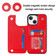 iPhone 13 mini Double Buckle Rhombic PU Leather Phone Case - Red