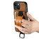 iPhone 13 mini Suteni H13 Card Wallet Wrist Strap Holder PU Phone Case - Brown