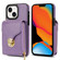 iPhone 13 mini Zipper Hardware Card Wallet Phone Case - Purple