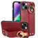 iPhone 13 mini Wristband Leather Back Phone Case - Red