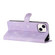 iPhone 13 mini Flower Embossing Pattern Leather Phone Case - Purple