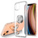 iPhone 13 mini Shockproof Matte Transparent TPU Protective Case with Ring Holder - White