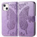 iPhone 13 mini Butterfly Love Flower Embossed Horizontal Flip Leather Case with Bracket / Card Slot / Wallet / Lanyard - Light Purple