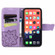 iPhone 13 mini Butterfly Love Flower Embossed Horizontal Flip Leather Case with Bracket / Card Slot / Wallet / Lanyard - Light Purple