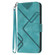 iPhone 13 mini Line Pattern Skin Feel Leather Phone Case - Light Blue