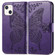 iPhone 13 mini Butterfly Love Flower Embossed Horizontal Flip Leather Case with Bracket / Card Slot / Wallet / Lanyard - Dark Purple