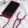 iPhone 13 mini Candy Colors TPU Protective Case with Lanyard - Red