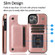 iPhone 13 mini Double Buckle Shockproof PU Protective Case with Card Slots & Holder iPhone 13 Mini - Rose Gold