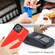 iPhone 13 mini Double Buckle Shockproof PU Protective Case with Card Slots & Holder iPhone 13 Mini - Red
