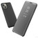 iPhone 13 mini Plated Mirror Horizontal Flip Leather Case with Holder - Black