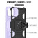 iPhone 13 mini Knight Cool Series PC + TPU Shockproof Case with Magnetic Ring Holder iPhone 12 Pro Max - Black + Purple