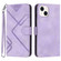 iPhone 13 mini Line Pattern Skin Feel Leather Phone Case - Light Purple