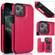 iPhone 13 mini Double Buckle Shockproof PU Protective Case with Card Slots & Holder iPhone 13 Mini - Rose Red