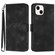 iPhone 13 mini Line Pattern Skin Feel Leather Phone Case - Black