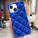 iPhone 13 mini Diamond Lattice Varnish TPU Phone Case - Blue