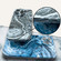 iPhone 13 mini Marble Pattern Phone Case - Blue White