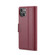 iPhone 13 mini CaseMe 023 Butterfly Buckle Litchi Texture RFID Anti-theft Leather Phone Case - Wine Red