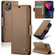 iPhone 13 mini CaseMe 023 Butterfly Buckle Litchi Texture RFID Anti-theft Leather Phone Case - Brown