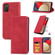 Samsung Galaxy A03s 166mm Retro Skin Feel Magnetic Horizontal Flip Leather Case with Holder & Card Slots & Wallet & Photo Frame - Red