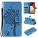 Samsung Galaxy A03s 166mm Tree & Cat Pattern Pressed Printing Horizontal Flip PU Leather Case with Holder & Card Slots & Wallet & Lanyard - Blue