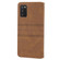 Samsung Galaxy A03s 166mm Embossed Striped Magnetic Buckle PU + TPU Horizontal Flip Leather Case with Holder & Card Slot & Wallet & Photo Frame & Sling - Brown