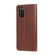 Samsung Galaxy A03S 164mm Calf Texture Zipper Horizontal Flip Leather Phone Case - Brown