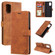 Samsung Galaxy A03s EU Version Skin Feel Anti-theft Brush Horizontal Flip Leather Phone Case - Brown