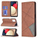Samsung Galaxy A03s 166mm Rhombus Texture Magnetic Leather Phone Case - Brown