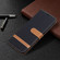 Samsung Galaxy A03s 166mm Color Matching Denim Texture Leather Phone Case - Black