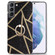 Samsung Galaxy A03s EU Version Electroplating IMD Marble TPU Phone Case with Ring - Black