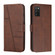 Samsung Galaxy A03s 166mm Stitching Calf Texture Buckle Leather Phone Case - Brown