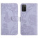 Samsung Galaxy A03s 166mm Skin Feel Butterfly Peony Embossed Leather Phone Case - Purple