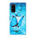 Samsung Galaxy A03s 166mm 3D Painting Pattern TPU + PU Leather Phone Case - Three Butterflies