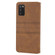 Samsung Galaxy A03s 164.2mm US Version Embossed Striped Magnetic Buckle Horizontal Flip Phone Leather Case - Brown