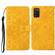 Samsung Galaxy A03s 164mm Ethnic Style Embossed Pattern Leather Phone Case - Yellow