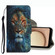Samsung Galaxy A03s Coloured Drawing Pattern Leather Phone Case - Lion