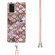 Samsung Galaxy A03s 166mm Electroplating IMD TPU Phone Case with Lanyard - Pink Scales