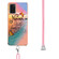 Samsung Galaxy A03s 166mm Electroplating IMD TPU Phone Case with Lanyard - Dream Butterfly
