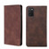 Samsung Galaxy A03s 164.2mm Skin Feel Magnetic Horizontal Flip Leather Phone Case - Dark Brown