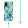 Samsung Galaxy A03s US Version Electroplating Splicing Marble TPU Phone Case with Lanyard - Blue