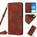 Samsung Galaxy A03s 164mm Skin Feel Heart Pattern Leather Phone Case With Lanyard - Brown