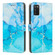 Samsung Galaxy A03s US Painted Marble Pattern Leather Phone Case - Blue Green