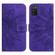 Samsung Galaxy A03S 166mm Skin Feel Sun Flower Pattern Flip Leather Phone Case with Lanyard - Dark Purple